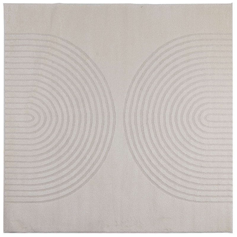 Modern Indoor Rug, Cream, Square 120 cm