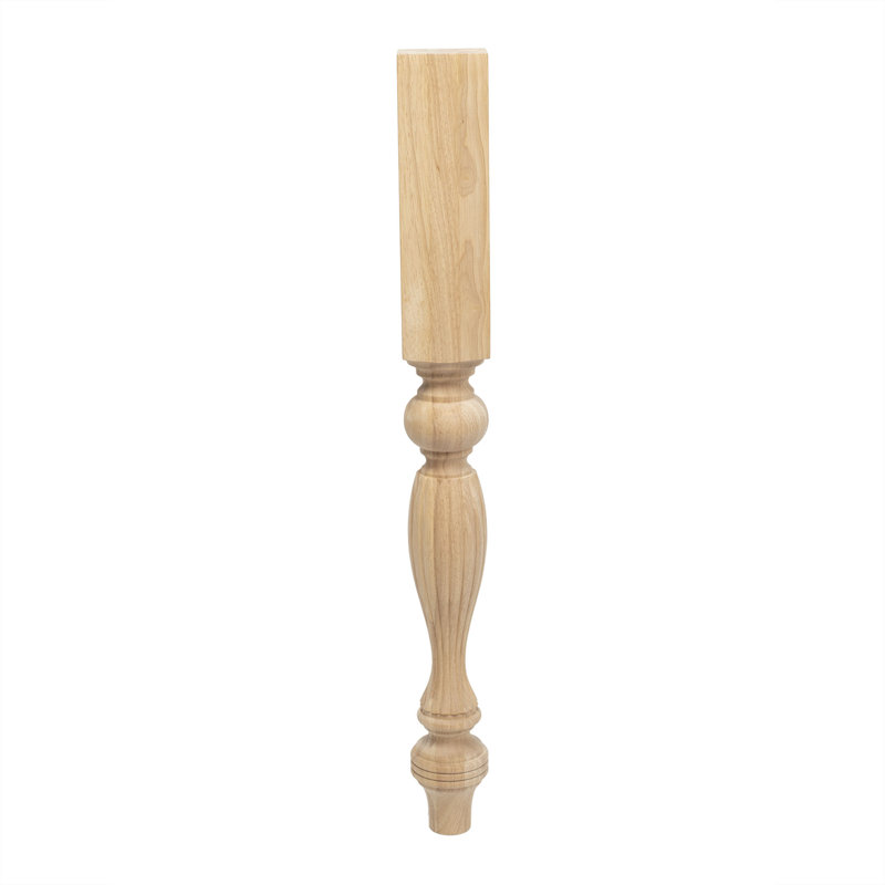 Unfinished Hardwood French Kitchen Island Leg 35.25"