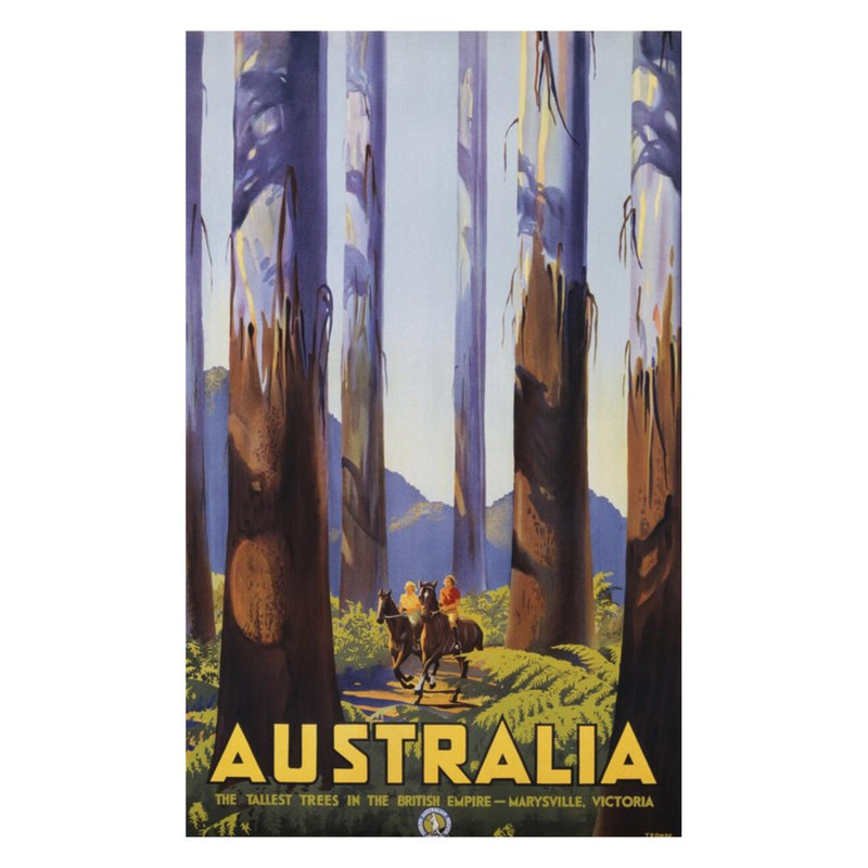 Affiche «Australie» par Percy Trompf - Estampe numérique, H 28 po x l 22 po