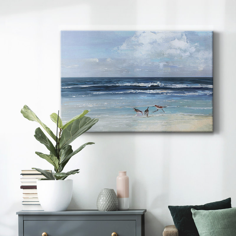 Plage trio sur toile tendue, H 12 po x l 18 po