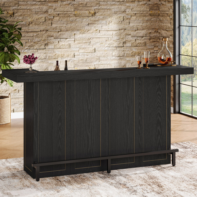 70.9 Inch 4-Tier Bar Cabinet,Home Bar, Black