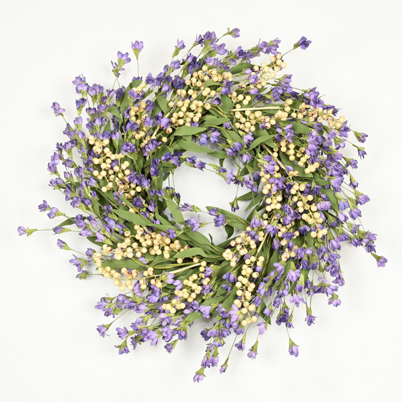 Couronne de porte artificielle 22 po, Mauve