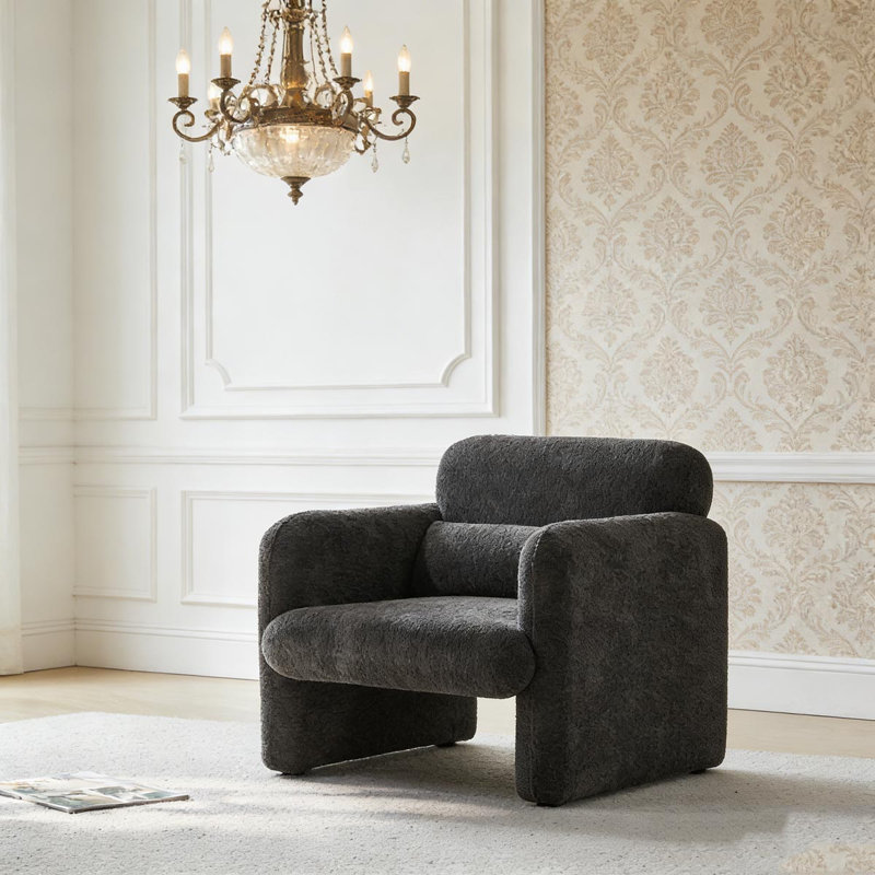 Fauteuil 34 "Boucle Cloud, Gris foncé antique