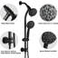 Système de douche spa noir mat avec perceuse - glissière en acier inoxydable et 7 fonctions à deux modes de barre de tête