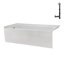 Baignoire en alcôve en acrylique blanc brillant avec drain extérieur 66 po x 32 po Streamline-101699199