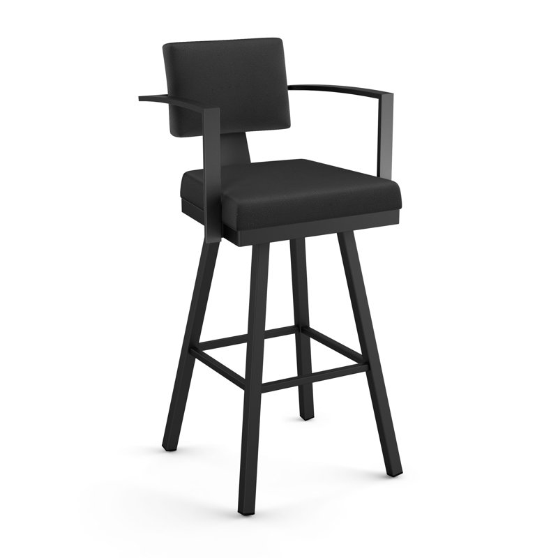 Perrotta Bar & Counter Stool, Black, Bar Stool (30.5" Seat Height), Black