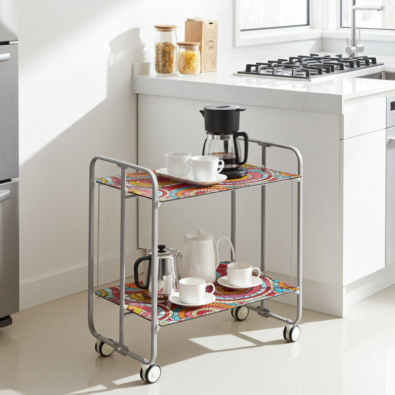 Metal Bar Cart, Pink