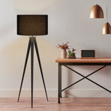 Cardone 60" Tripod Floor Lamp with Drum Shade and Foot Switch – Modern Minimalist Lighting Accent
