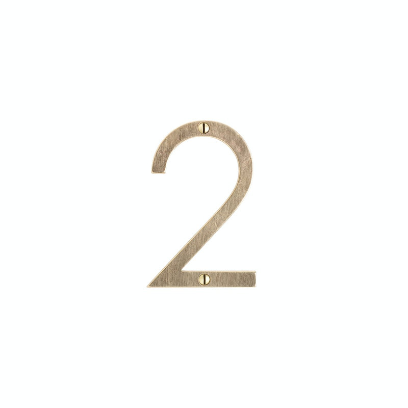 4" House Number, Silicon Bronze Brushed, 6, 2.75" H x 1.63" W x 0.25" D