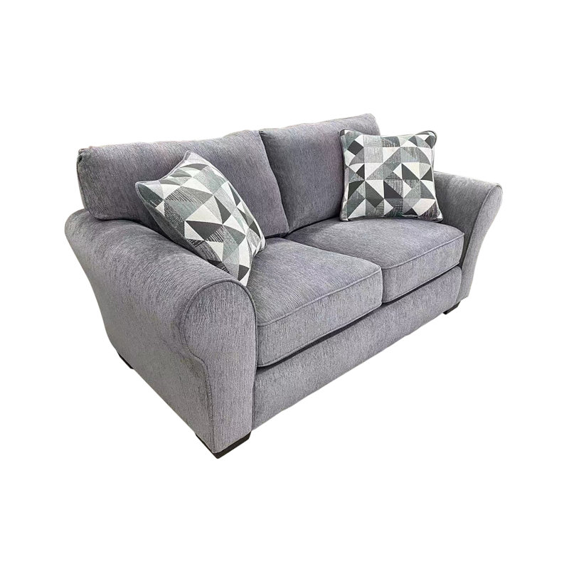 Savannah Soft Chenille Reversible Fabric Loveseat, Grey