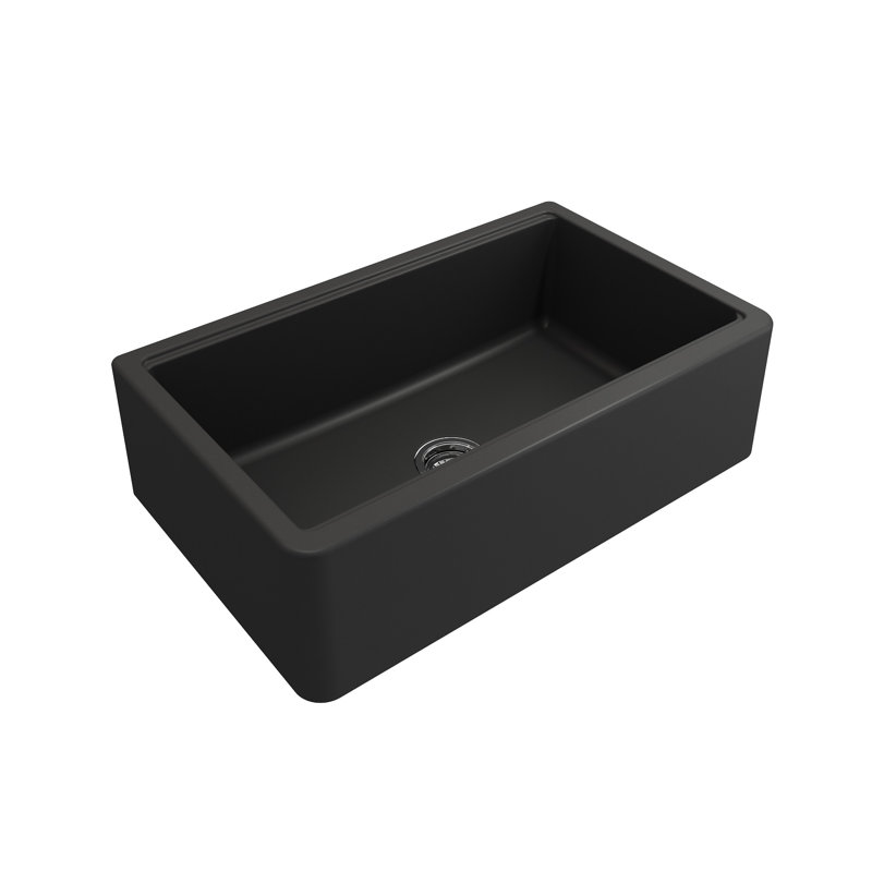 Arona 33'' L Single Basin Kitchen Sink, Matte Black