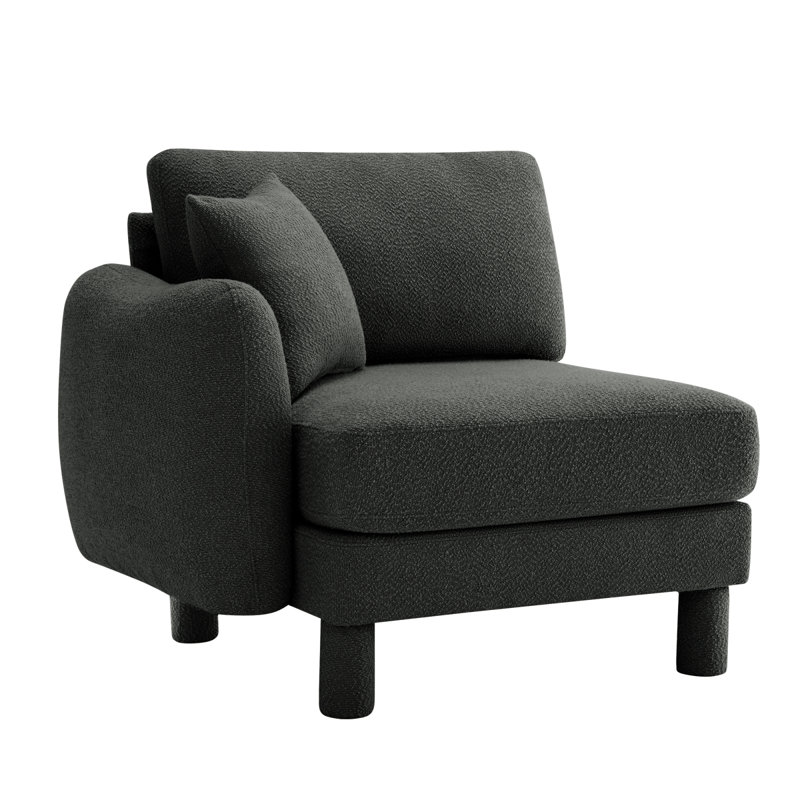 Lucas LSF Sofa W/Pillow Polyester-Dark Grey, Dark Gray