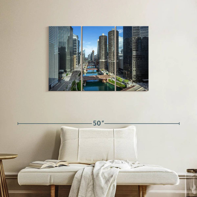 Tergel Chicago Riverside Towers, H 24 po x l 38 po