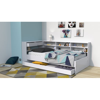 Cardwell European Single (3') Wood Bed with Shelves by Isabelle & Max