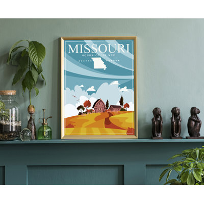 " Missouri Retro Style State Travel Poster "