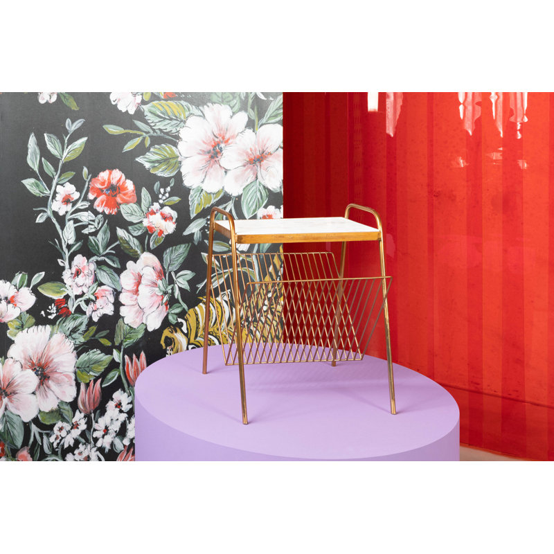 Keep It Tidy Marble Top End Table
