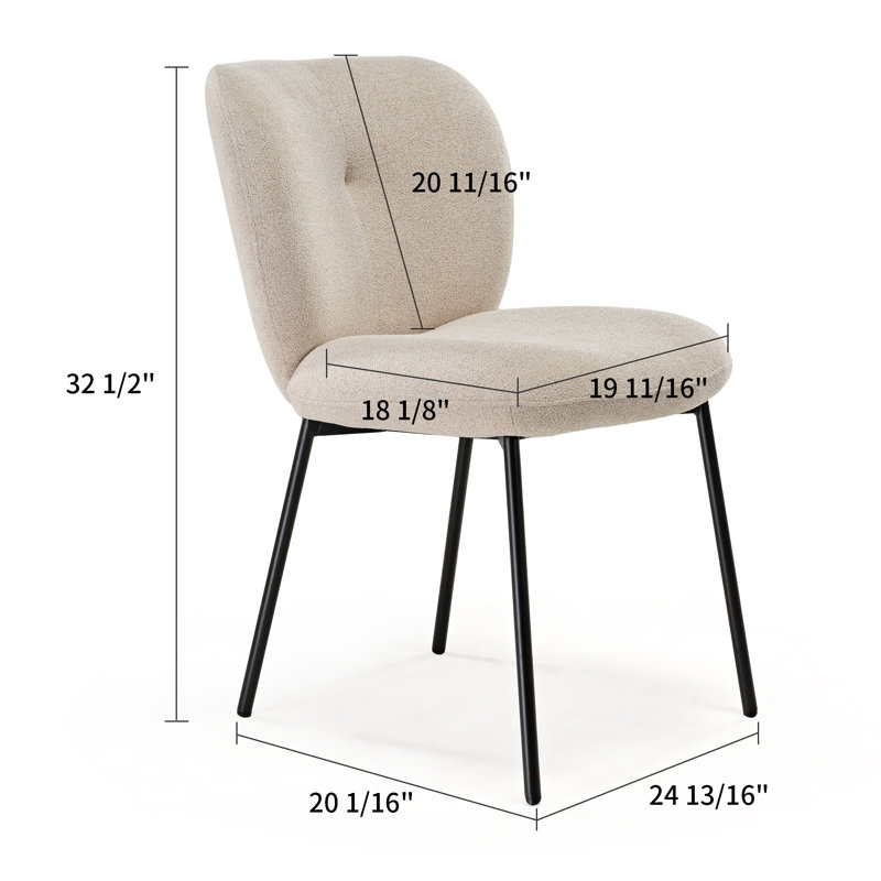 Chaise rembourrée blanc cassé