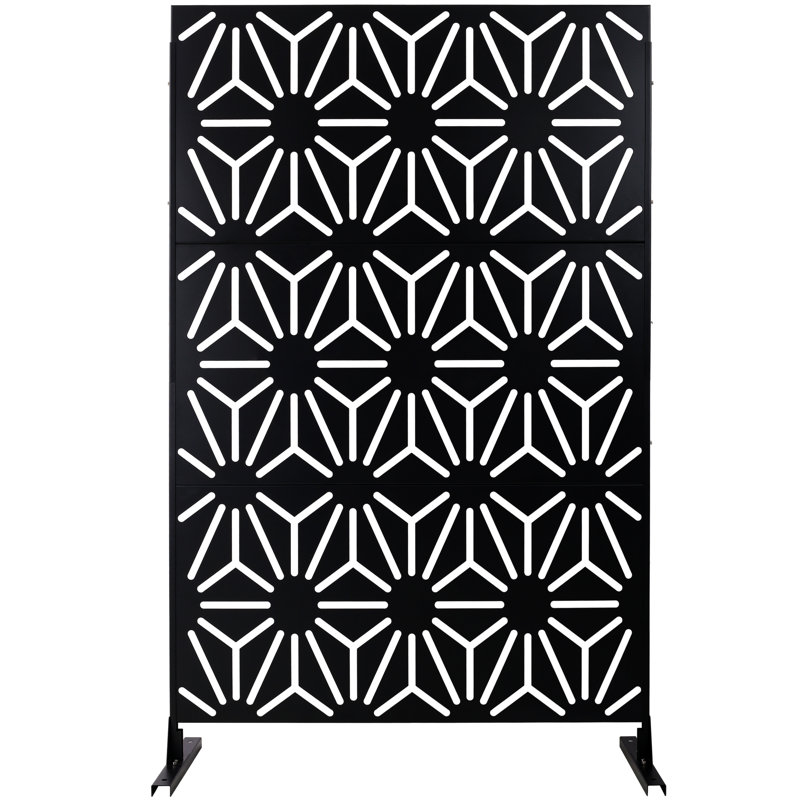Écran d'intimité en métal H 76 po x l 48 po, cloison décorative autoportante pour terrasse, balcon, patio, jardin, panneau de clôture intérieur / extérieur | Idée de cadeau