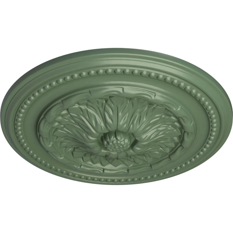 Médaillon de plafond Endurathane Chester, DO 15 3/4 po x P 1 7/8 po (convient aux auvents jusqu'à 2 1/4 po), fini vert athénien peint à la main