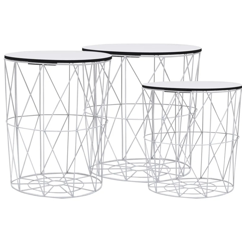 Andella Frame Coffee Table with Storage, White