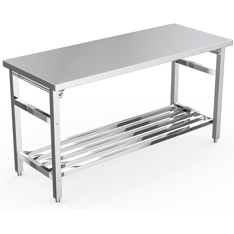 Établi avec plan de travail en acier, H 32 po x l 60 po x P 24 po