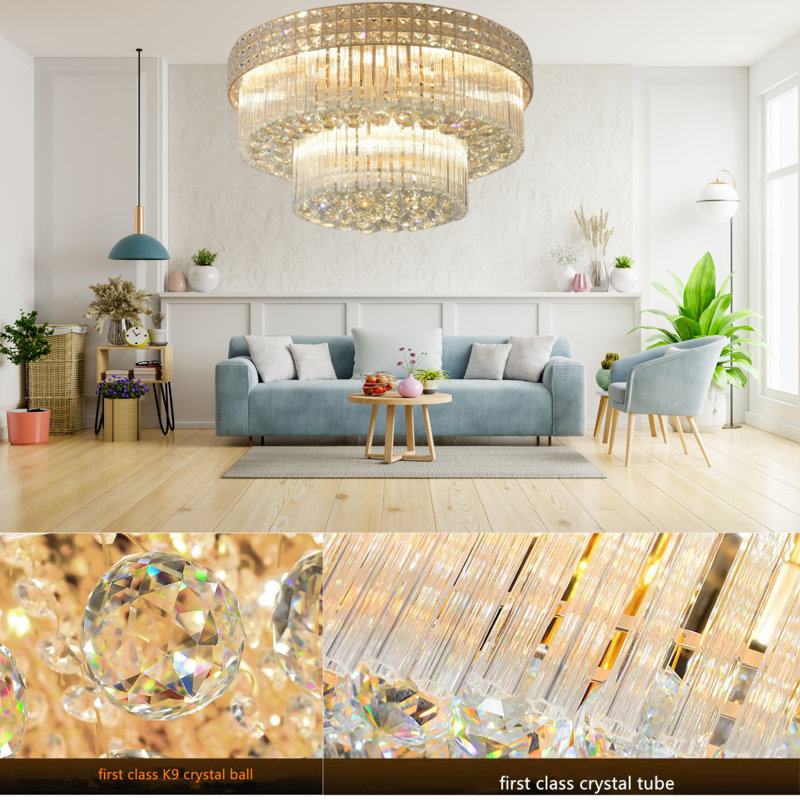 Pikeville Crystal Chandelier, 20cm H x 40cm W x 40cm D