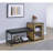 Mango and Black Shoe Storage Entryway Bench with Cabinet