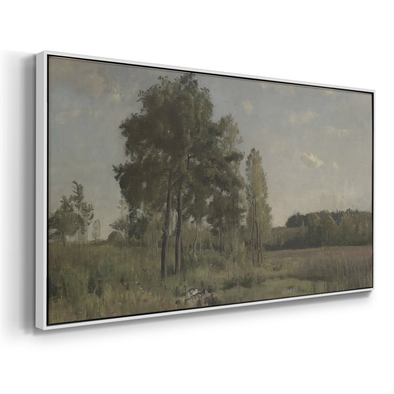 Paysage, série DC DCXI, toile tendue avec châssis, prête à être accrochée, H 21 po x l 41 po, Blanc