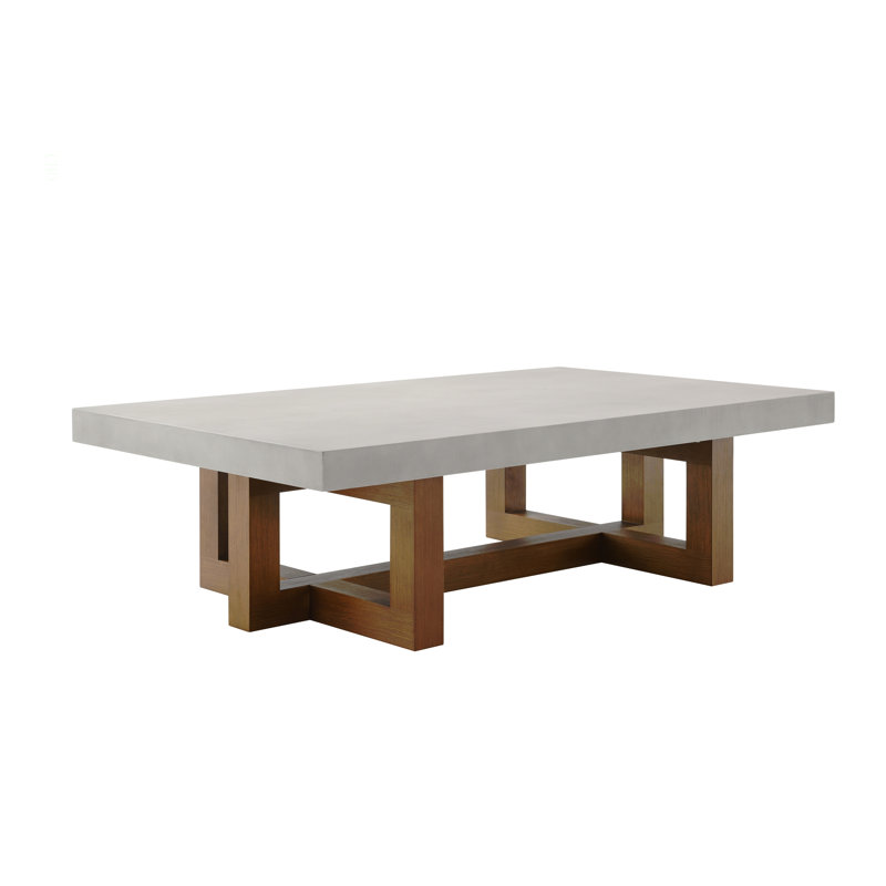 Keven Faux Concrete Top &  Finish Rectangular Coffee Table