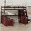 Lit mezzanine moderne avec 7 tiroirs, 2 tablettes et bureau intégré-2067950875-2067950872