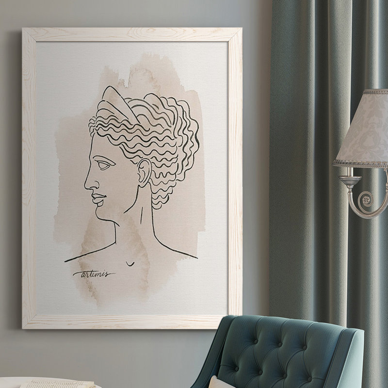 Jamarcus Greek Busts VI - impression d'un cadre photo sur bois, Blanc, H 43,5 po x l 31,5 po x P 1 po