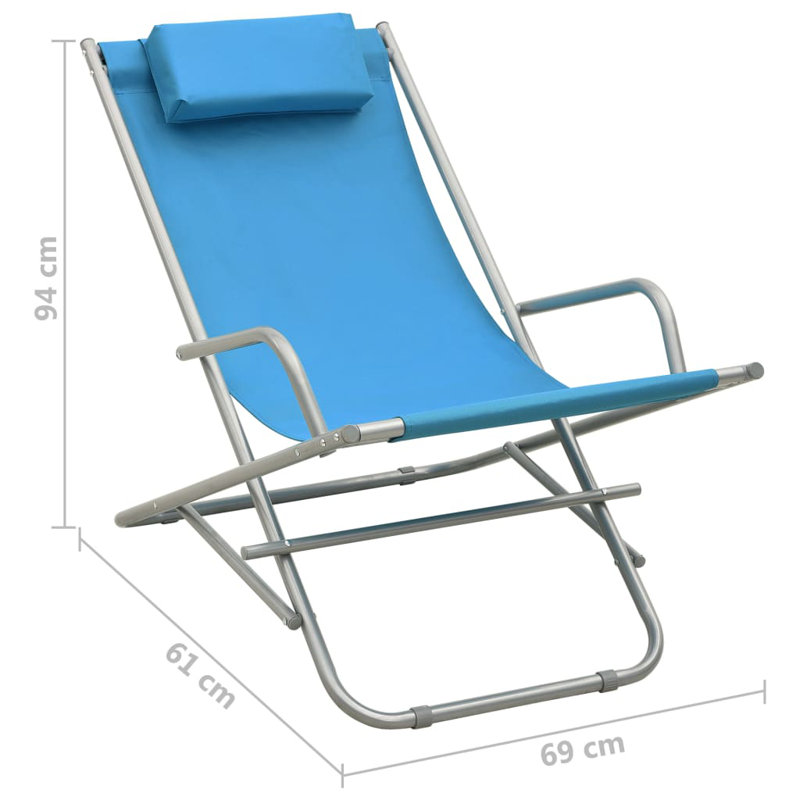 Ambia Folding Deck Chair, Blue