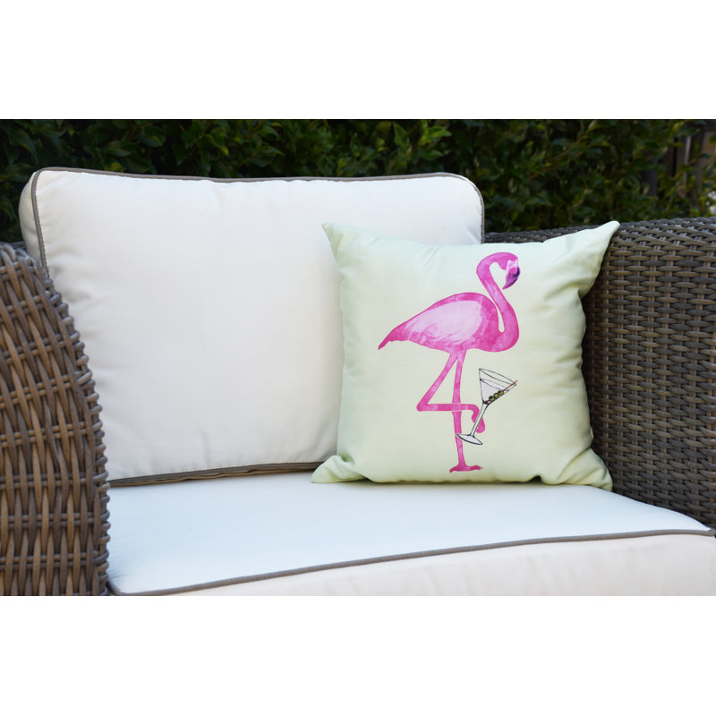 Palm Beach Outdoor Reversible Throw Pillow, Light Green, 16" x 16"