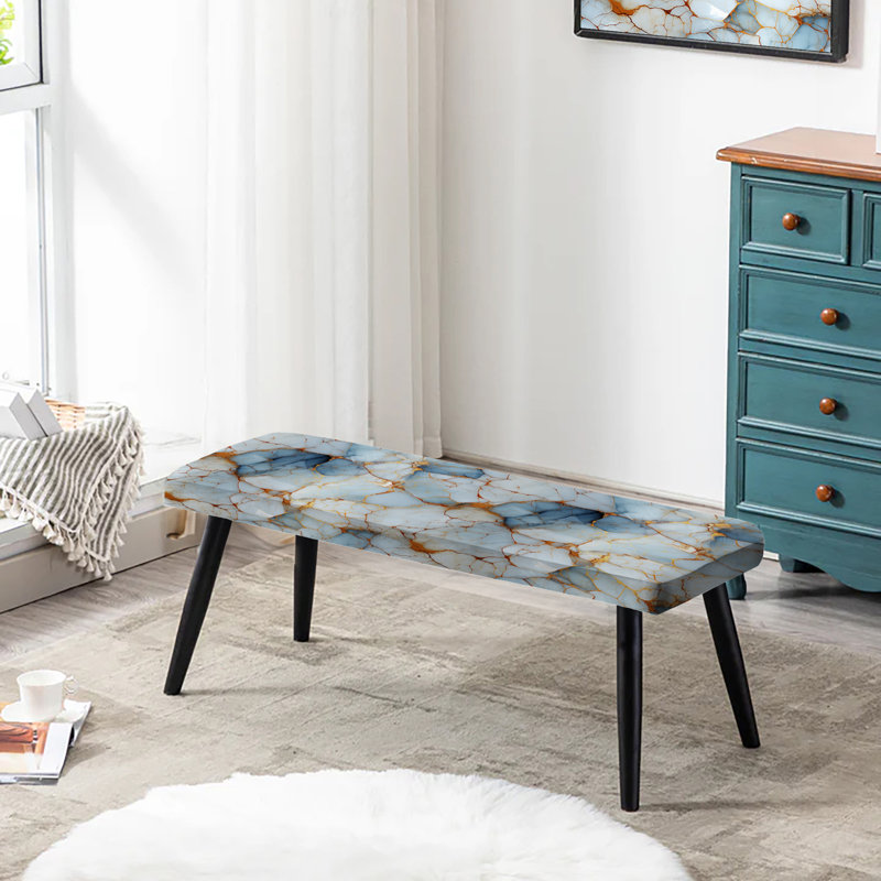 Banc veiné de cristal - Marbre noir et doré