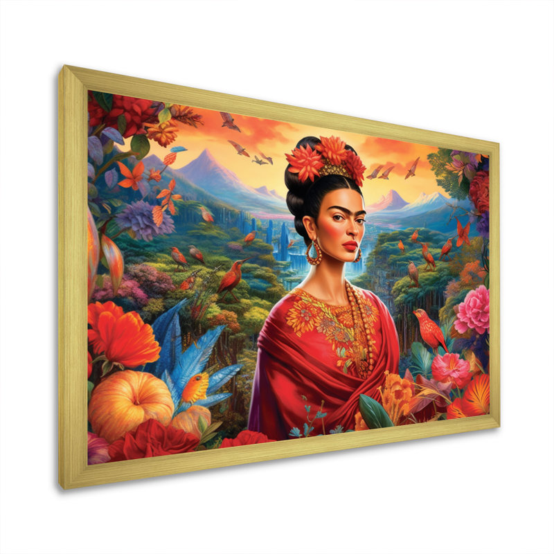 Empowering Women - Woman, art mural, Cadre photo doré simple, H 34 po x l 44 po x P 1,5 po