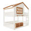 Cadre de lit contemporain pour la maison, lit superposé, lit mezzanine avec bibliothèque, conception de maison-133003743-133003746