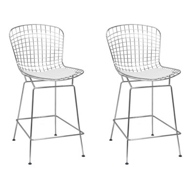 Jaiveon Upholstered Counter Stool with Metal Frame