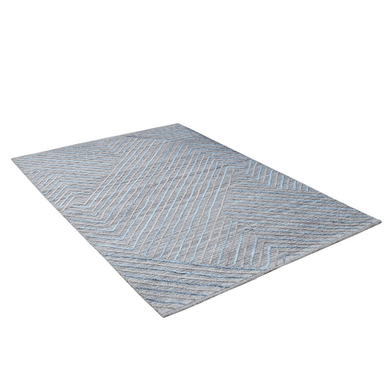 Hand Woven Contemporary Polypropylene Gray Rectangle Indoor Area Rug, Rectangle 8'x10'