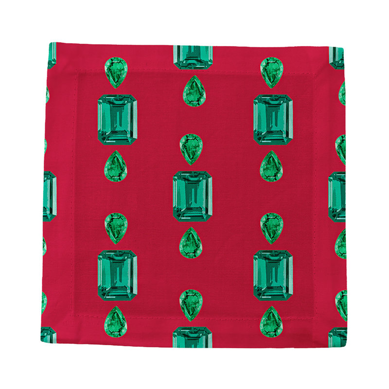 Cotton Blend Square Napkins, Red