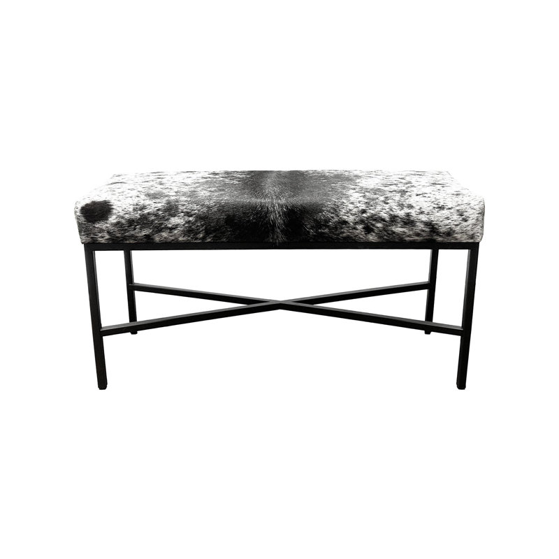Upholstered Cowhide Bench