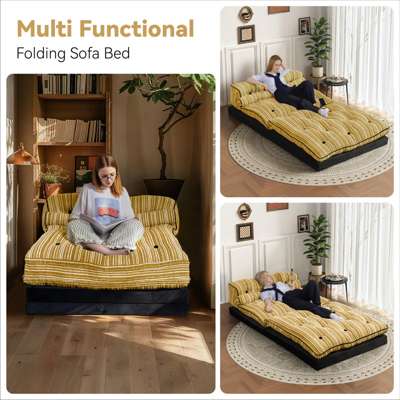 1 Seater Sofa Bed, Yellow