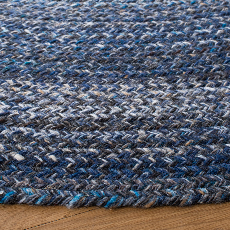 Alik Round Flatweave Area Rug, Navy, Round 183 cm