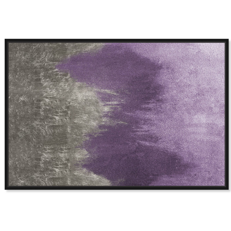 «Abstract Amethyst Waves», reproduction d'art, H 36 po x l 54 po, Cadre noir