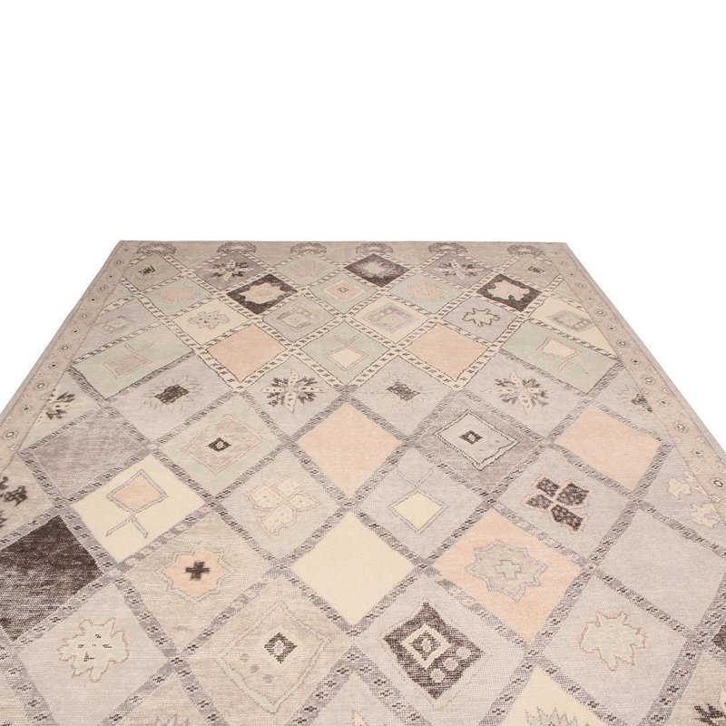 Distressed Homage Hand Knotted Wool Area Rug, Rectangle 8' x 10'