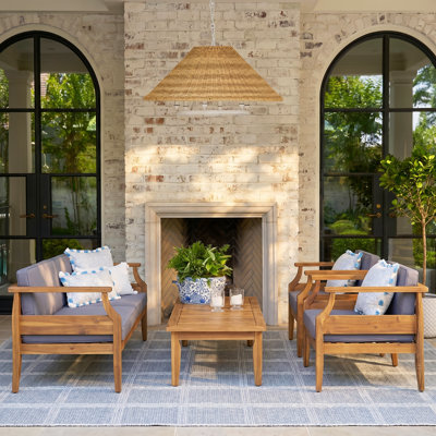 Mcclurg Teak Sofa Seating Group with Cushions