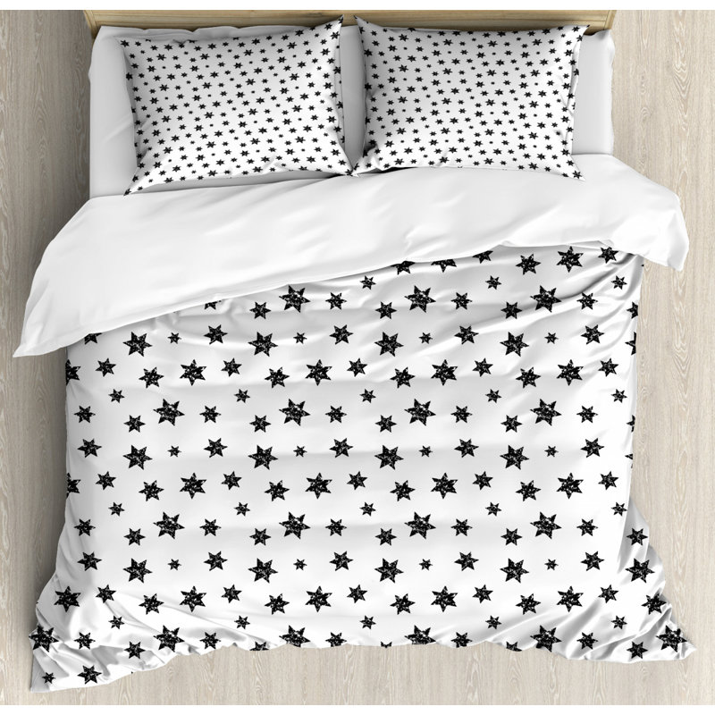 Modern & Contemporary Polyester Geometric Shapes Duvet Cover, King Duvet Cover + 2 Pillow Shams