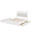 Grand lit plateforme en bois avec 2 grands tiroirs et lit gigogne simple TG-1991849051