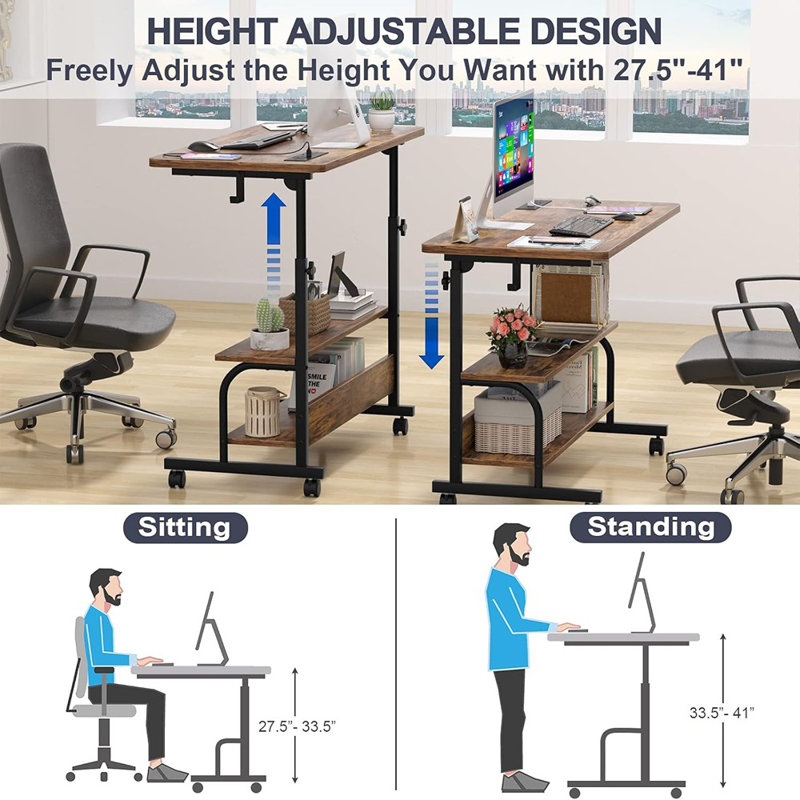 Bureau pour travailler debout réglable en hauteur avec prises de courant, ...