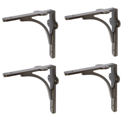 Hammer & Tongs - Curved Iron Shelf Bracket - D150mm - Raw