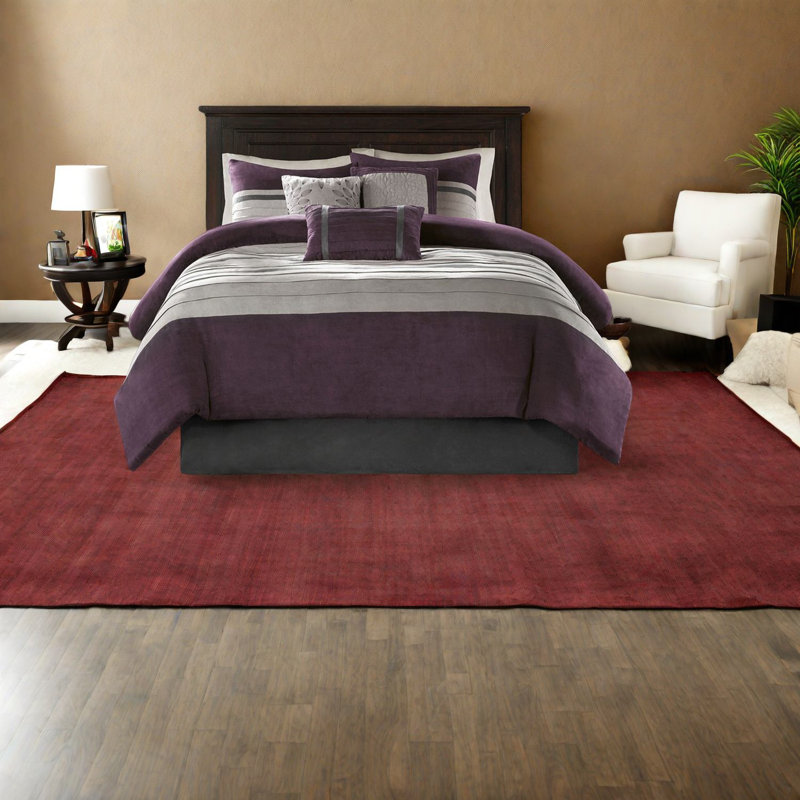 Ensembles de literie en faux suède de luxe, polyester mauve confortable, mise à niveau de la maison